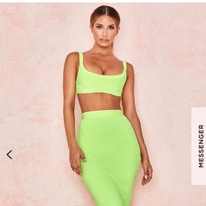 House of cb Elle neon lime bandage top